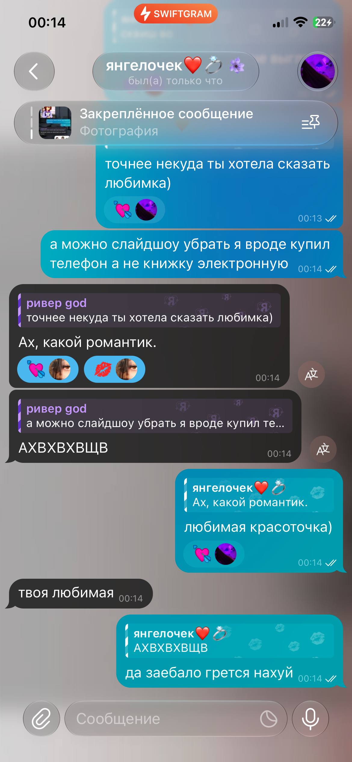 Скриншот переписки в Telegram